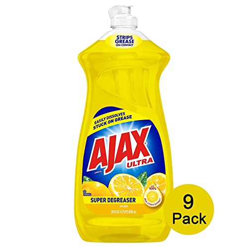 Image of Ajax 44673 Dish Detergent Lemon Scent 28 oz Bottle 9 /Carton