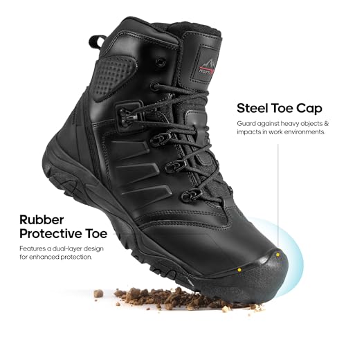 NORTIV 8 Men's Safety Steel Toe Work Boots Breathable Ankle Industrial Construction Boots FORTRESS2