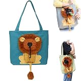 Cute Lion-Shaped Pet Canvas Shoulder Bag Cat Carrier, 2023 New Pet Canvas Shoulder Carrying Bag, Por
