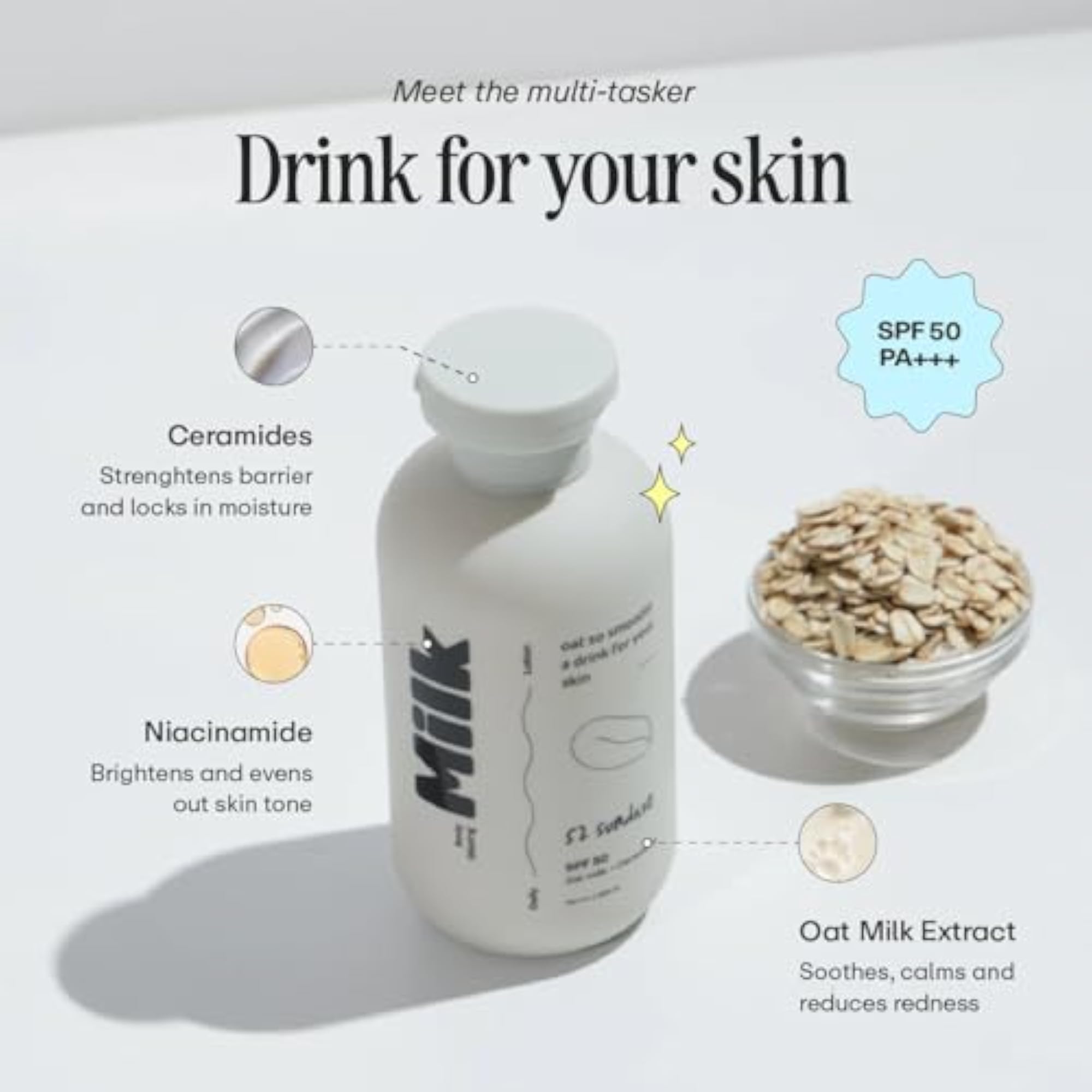 Body Glazing Milk SPF 50 PA++++, Hydrating Sunscreen Lotion