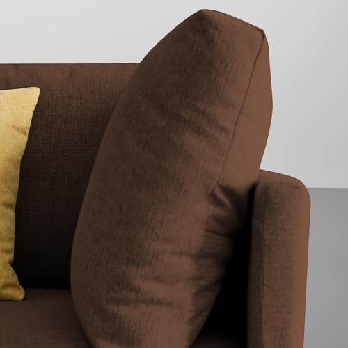 Image of Carina RHS 4 Seater L Shape Sofa Set for Living Room (Brown Fabric) Premium Fabric Sofa