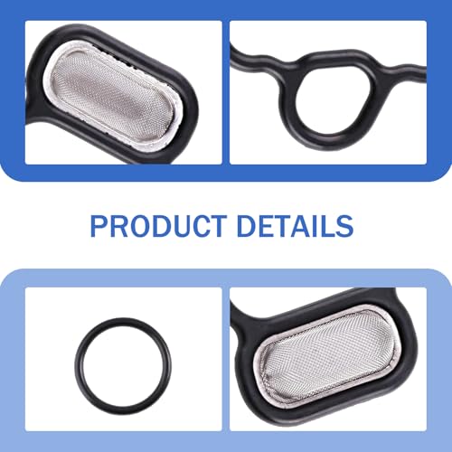 Image of 2 PCS Head Cylinder Solenoid Valve Gasket Kit, 15815-R40-A01 91319-PAA-A01 VTEC Solenoid Gasket Filter Spool Valve with Sealing Ring, Compatible with A-cura ILX TSX, H-onda Accord Civic CR-V