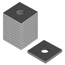 heneng 12 Pcs Square Washer Plates, 5/8"ID x 2" x 2", Flat Bearing Plate Washers, 7/32" Thick, Plain Finish