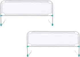 Grade de Proteção para Cama, Kit 2 Unidades Tela Respirável, Design Moderno, Branco