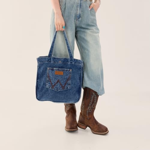Image of Montana West Wrangler Denim Tote Bag for Women Purses for Work Travel Everyday