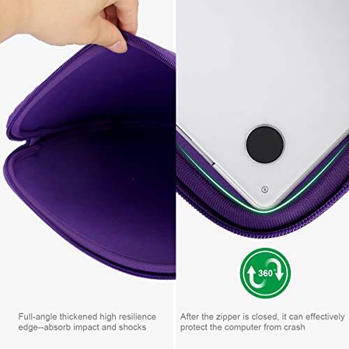 Image of Arvok 11 11.6 12 Inch Laptop Sleeve Case for MacBook Air 12, Water-Resistant Neoprene Notebook Computer Tablet Sleeve, Carrying Bag Cover for Chromebook /HP /Dell /Lenovo /Asus /Acer, Purple
