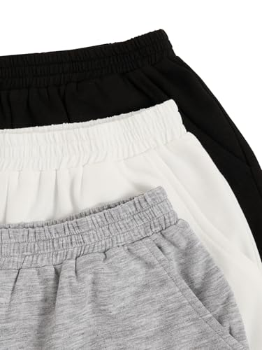Image of SOLY HUX Girls 3 Packs Sweat Shorts Elastic Waist Casual Summer SweatShorts Teen Apparel