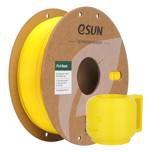 Image of eSUN PLA Basic Filament 1.75mm, 1KG Spool (2.2 LBS) High Speed Printing 3D Printer PLA Filament,Designed for Fast Printing, Yellow