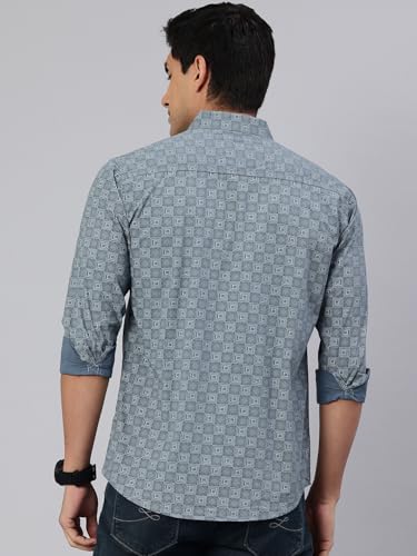 Image of Majestic Man Custom Abstract Printed Pure Cotton Slim Fit Casual Shirt