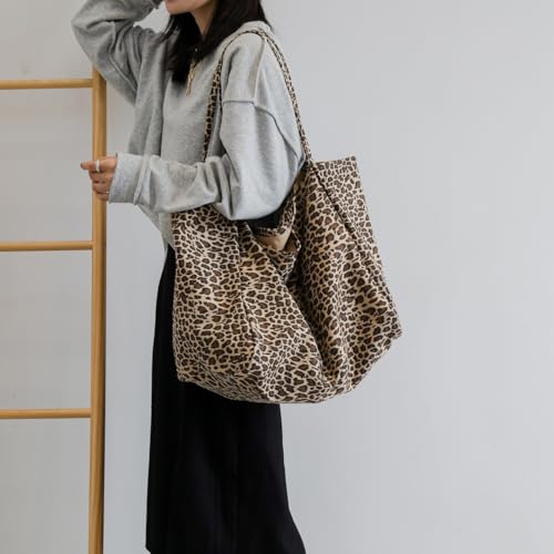 Women's leopard print shoulder bag, large capacity soft handbag, simple multifunctional crossbody bag2