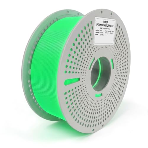 Image of 3IDEA PLA Luminous 3D Printer Green Filament 1.75mm, 1KG with Reusable Spool, Glow in the Dark, Dimensional Accuracy ±0.02mm, Premium PLA for Smooth & Consistent Printing