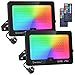 Produktbild Onforu 2er 100W RGB LED Strahler, Farbig LED Fluter mit Fernbedienung, IP66 Wasserdicht Außenstrahler, Bunt Flutlicht Außen mit Stecker, LED Scheinwerfer mit Timing, für Garten, Party, Deko, Haus