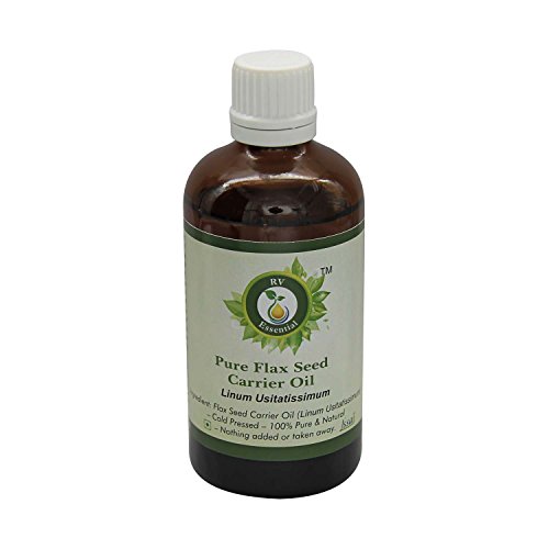 R V Essential Pure Flax Seed Carrier Oil 30ml (1.01oz)- Linum Usitatissimum (100% Pure and Natural Cold Pressed)