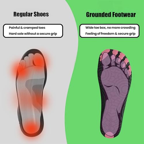 Hike Barefoot Shoes Grounded Footwear for Womens Men Breathable Non-Slip Neuropathy Quick Dry Wide Toe Water Shoes for Hiking Beach Pool Water Athletic Swimming Surf Walking2