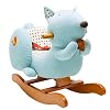 labebe Baby Schaukelpferd Holz, Schaukelpferd Plüsch, Eichhörnchen Form Schaukelpferd Blau für Baby 1-3 Jahre Alt, Schaukel Baby/Schaukel Pferd/Indoor Schaukel&Garten/Schaukel Blau/Schaukeltier Blau