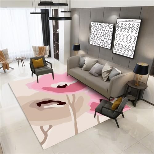 Tapis canapé bureau pink graffiti floral multicolore grand tapis extérieur pour chambre fille