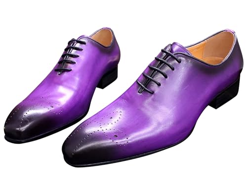 Image of Santimon Mens Oxfords Formal Dress Genuine Leather Handmade Derby Casual Brogues Oxfords Tuxedo Fashion Walking Shoes for Men
