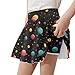 Liuqpwys Cute Planet Girl's Tennis Skirt Fashion Golf Athletic Activewear Skorts Stretchy Mini Skirts School Kids Teen Daily Wear for Workout Sports Size 13-14