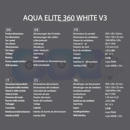 Image of TR-Thermalright Aqua Elite 360 White V3 Aio CPU Cooler-360mm Liquid Cooler,3x120mm ARGB Cooling Fan,Easy Installation,Compatible with AM5 /AM4, LGA1851 /1700 /115X /1200 /2011, White