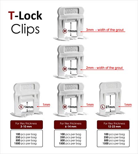 T-Lock Tm 1/8" (3Mm)" Perfect Level Master Tm Professional" Anti Lippage" Tile Leveling System - (Spacers Only), Red Wedges Not Included And Sold Separately! (250 Clips) #TOP2