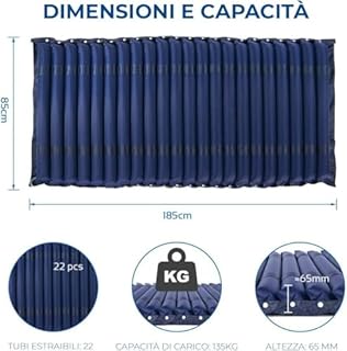 Kit Materasso Antidecubito a Strisce ad Aria Alternata, Strisce intercambiabili, Compressore incluso - Marcatura CE- PVC Medico - Previene e tratta le piaghe da decubito