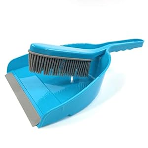 Home Line Handveger en schep met rubberen lip – veegschepset met rubberen borstelharen – veegset rubber verwijdert effectief haar dierenhaar en vuil – schepbreedte 23 cm (1 stuk)