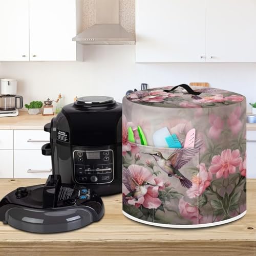 Image of Flying Hummingbird Pressure Cooker Cover Delicate Crock Pot Cover with Handle Portable Starter Kitchen Accessory Fits Most Air Fryers Gift for Female Elders