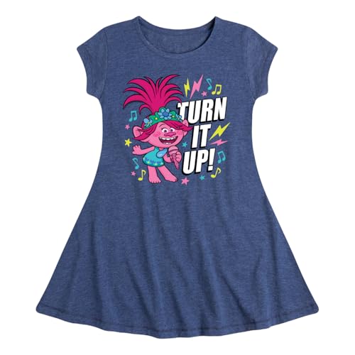 HYBRID APPAREL Trolls - Turn It Up Poppy - Toddler & Youth Girls Fit & Flare Dress
