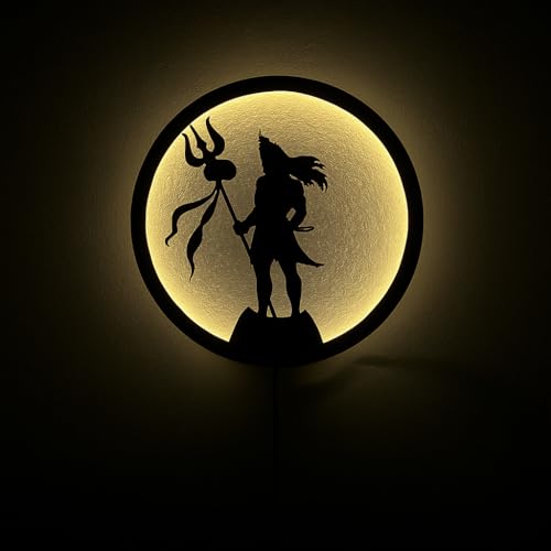 Image of Shiva LED Backlit Wall Lamp Room Decor | Moon Wall Lights for Home Decoration | Wall Lamps for Bedroom & Living Room | No Adapter Required