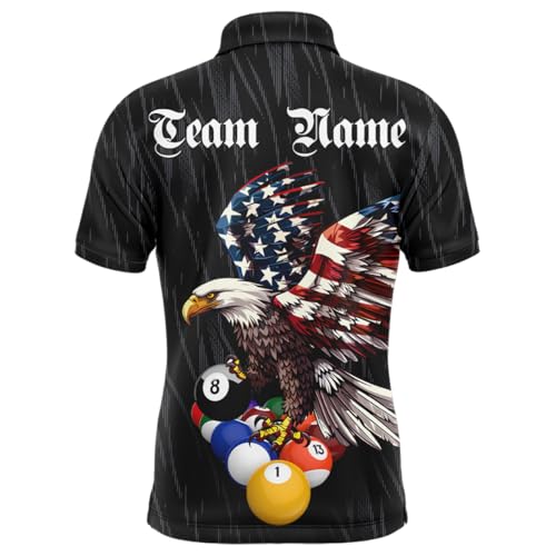 Personalized Eagle Billiard Shirt American Billiard Jersey for Men Women Polo & 1/4 Zip Shirt Team3