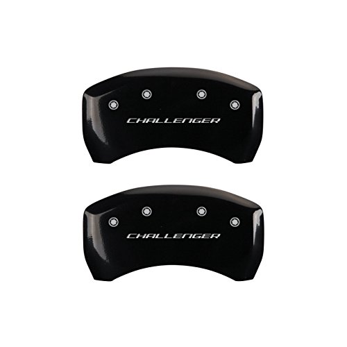 Image of MGP Caliper Covers - Brake Caliper Covers for 2011-2023 Dodge Challenger & 2011-2023 Dodge Charger (Requires Dual Piston Front Caliper) Front and Rear Set (Black, Challenger)