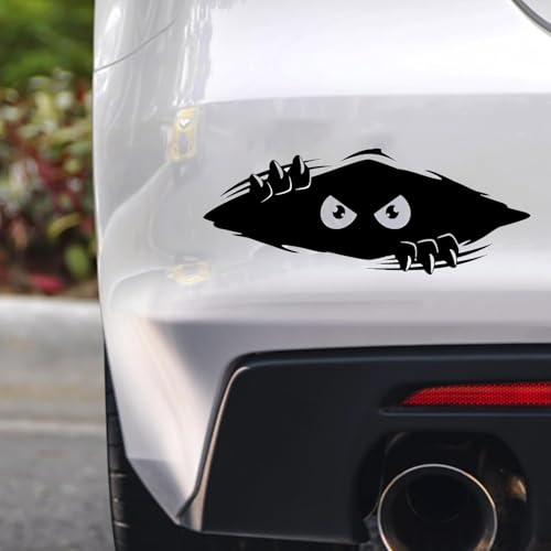 Image of Black Monster Bumper Sticker Funny Peeking Monster Car Decal for Bumper Car Trucks Motorcycle Laptop Decor(11x4.25 inches, 3Pcs)