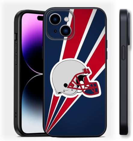 New England Football TPU Phone Case for iPhone 15, Navy-Red Stripe image 5