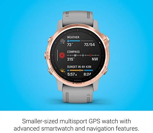Amazon.com: Garmin fenix 6S Sapphire, Premium Multisport GPS Watch,  Smaller-Sized, Features Mapping, Music, Grade-Adjusted Pace Guidance and  Pulse Ox Sensors, Rose Gold with Gray Band : Electronics