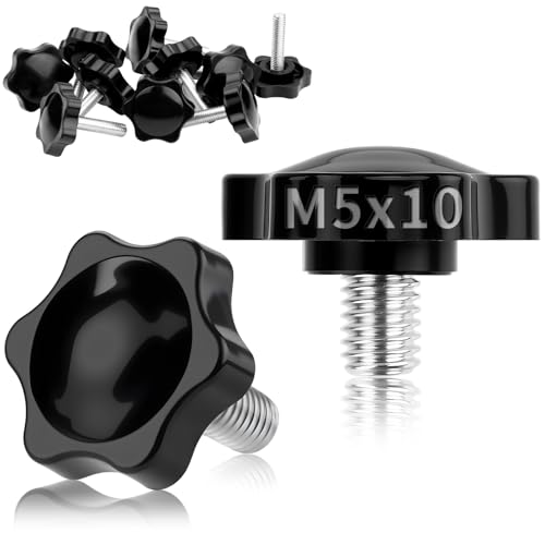 TXXATX Tornillos de mariposa M5x10 mm Tornillo moleteado 12 piezas Tornillo de agarre estrella M5 Tuerca de estrella con mango Tornillo estrella Tornillo de cabeza estrella Botón de sujeción para