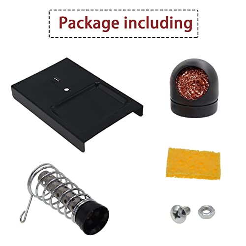 Image of Soldering Iron Stand Holder with Tip Cleaner and Sponge Brass Base