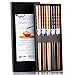 MFJUNS 5 Pairs Japanese Minimalist Reusable Chopsticks, 8.8 Inch Non-Slip Natural Wood Set - Ideal for Sushi, Noodles, Rice | Chopsticks Gift Set for Asian Cuisine Lovers