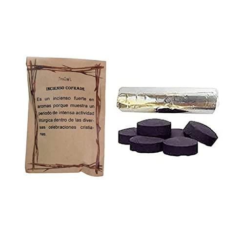 Incienso auténtico Semana Santa 50g Cofrade más 10 Pastillas de carbón Hecho a Mano en España