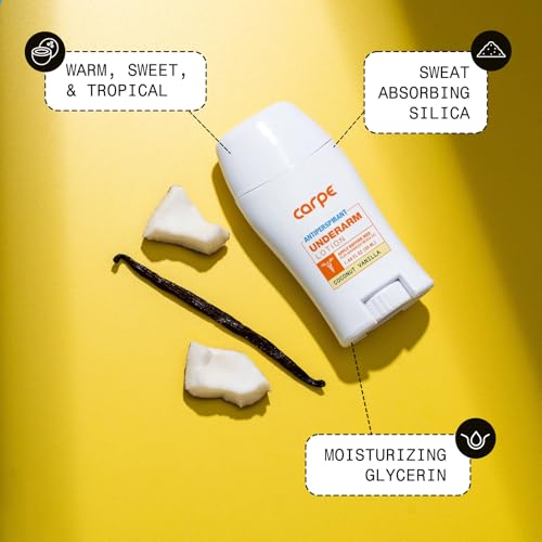 Carpe Underarm Antiperspirant and Deodorant, Clinical strength with Coconut Vanilla scent, Combat excessive sweating, Stay fresh and dry, Great for hyperhidrosis (Pack of 2) - 4