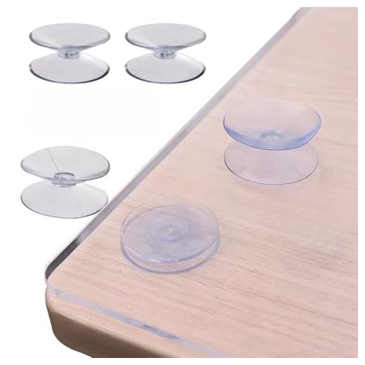 20 PCS Clear Suction Hook Cups Plastic Non-Slip Double Sided Pads Tabletop Glass Fixed Suction Cup for Home Kitchen 20mm