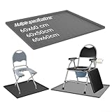 Tapete portátil para mesilla de noche para inodoros, antideslizante y diseño suave para mayor seguridad y comodidad (65 x 60 cm, negro)