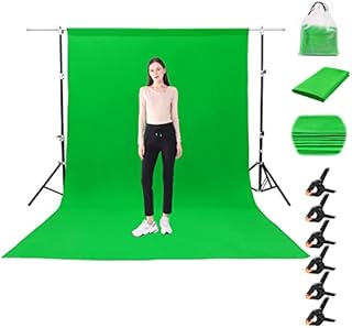 ROSNONG 1.8×2.8m Green Screen Photo Backdrop,Green Cloth background,Thicken Foldable Green Screen Cloth Photo Backdrop,for Photo Wall Photo Studio Photography Background with 6 Piece Clips + 1 Bag