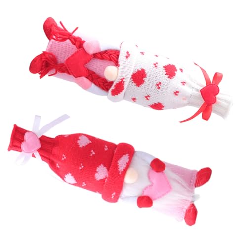 FUNOMOCYA Fundas para Botellas de Vino Tinto para San Valentín 2 Piezas Diseño Muñeco sin Rostro Fundas Protectoras Antiarañazos Reutilizables para Decoración Romántica en Hogar