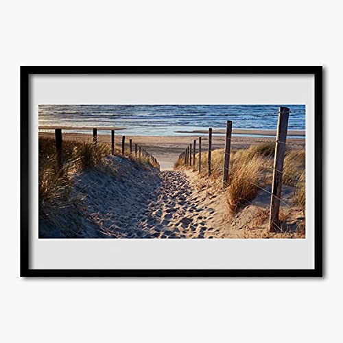 Affiche encadrée paysage de la mer 70x50 cm avec cadre MDF de salon