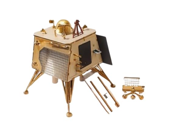 Craftizan Engineering Models | Chandrayaan 3 Vikram Lander Wooden Art Model with Pragyaan Rover DIY Kit