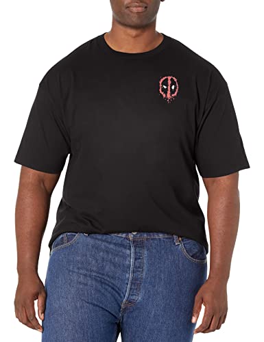 T-shirt Deadpool Marvel homme vêtement geek coton manches courtes col rond imprimé noir