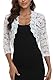 MISS MOLY Bolero Damen Festlich Spitze Jacke Kurz Hochzeit 3/4 Ärmel Strickjacke Oberteil