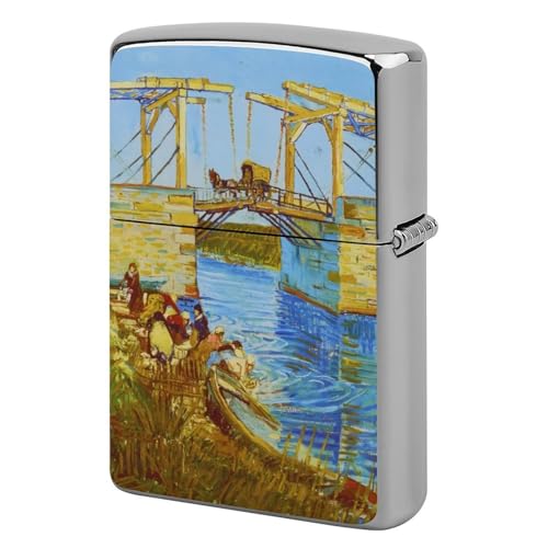 ライターケース ZIPPO/ジッポー兼用ケース ゴッホ アルルの跳ね橋 ジッポライターカバー 互換性のある 軽量 おしゃれ 両面プリント メンズ レディース 贈り物