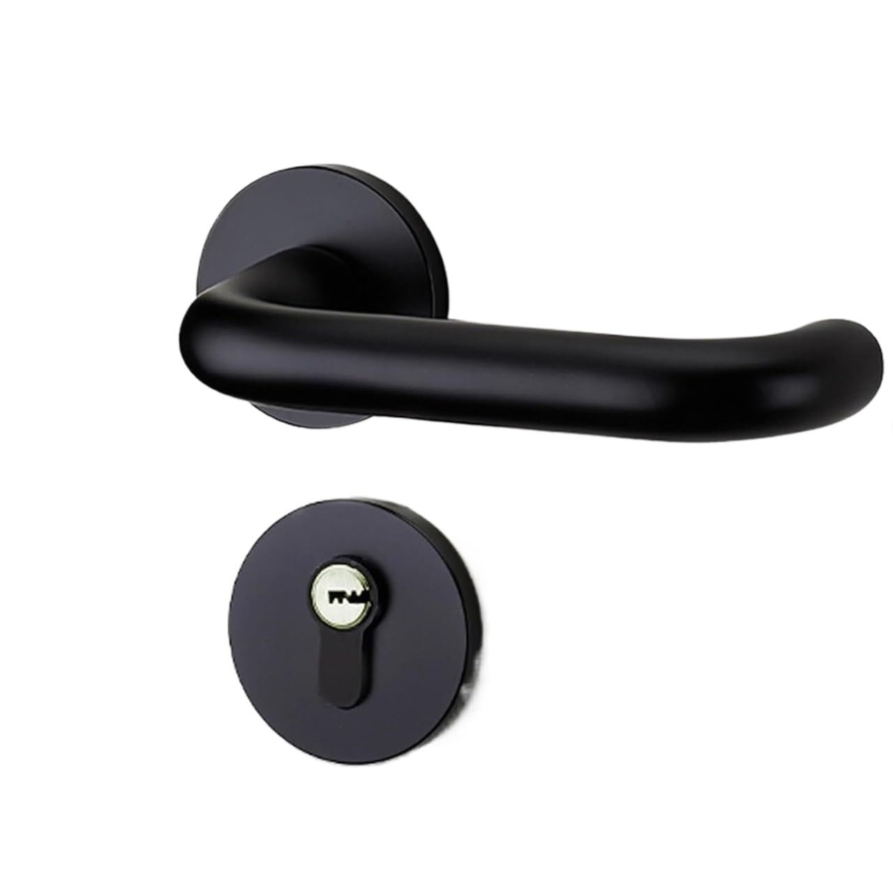 Lgoijhdvz 2 Aluminium Mechanische Lock Continental Indoor Minimalistische Interieur Deurklink Slot Beveiliging Cilinder Mute Deurslot(2)