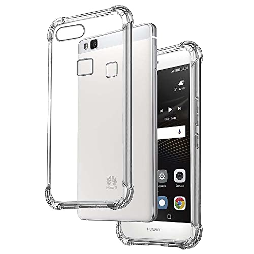 REY Funda Anti-Shock Gel Transparente para Huawei P9 Lite, Ultra Fina 0,33mm, Esquinas Reforzadas, Silicona TPU de Alta Resistencia y Flexibilidad, Antigolpes